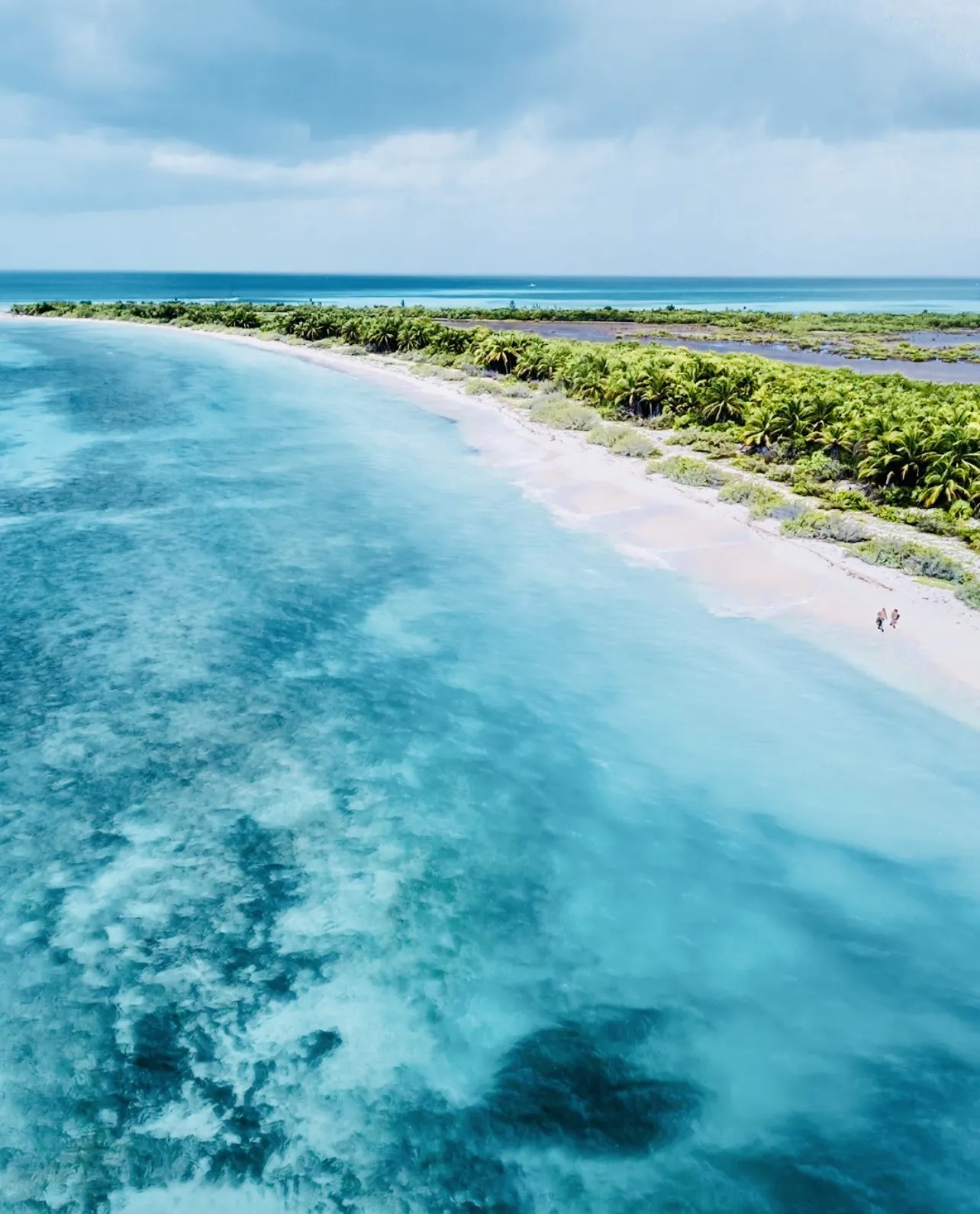 Cozumel cruise shore excursions — aerial view of turquoise Caribbean coastline and white sand beach